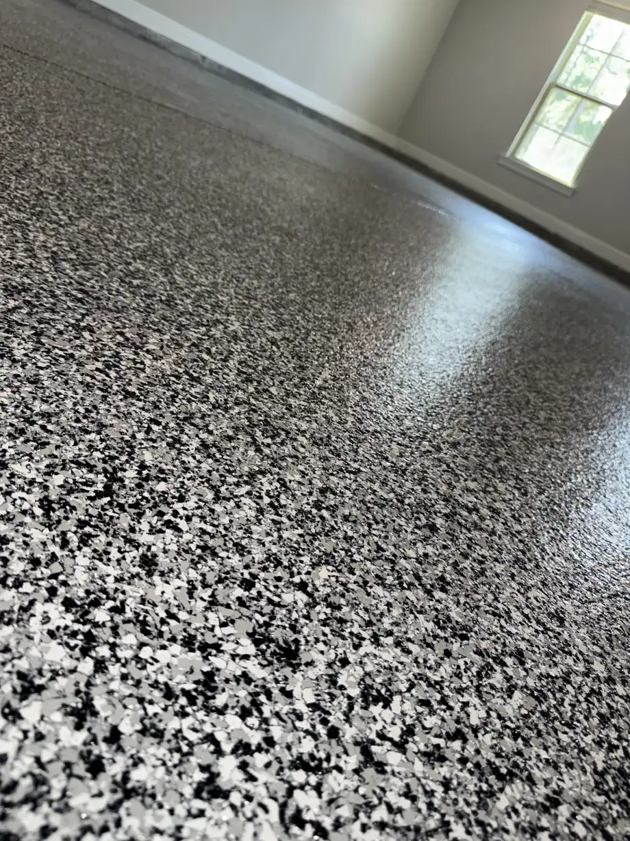 Flake epoxy floor system