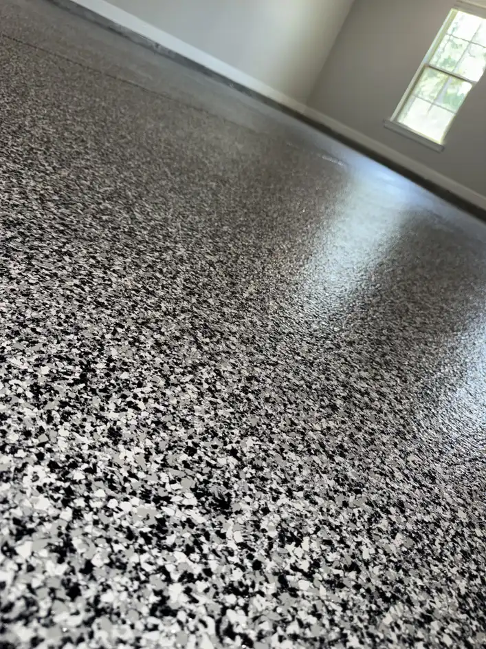 Flake epoxy floor system