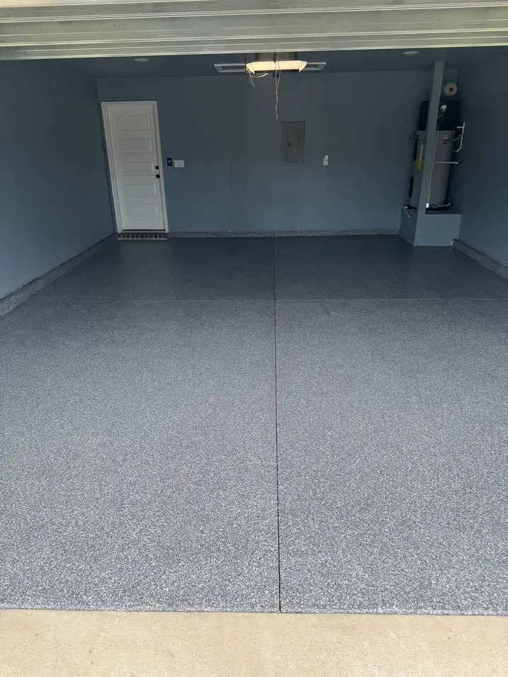 Flake epoxy garage floor